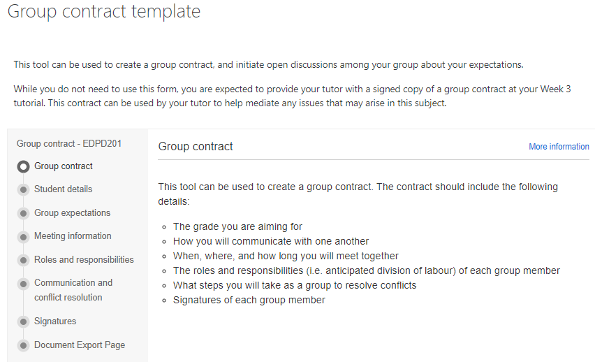 H5P Activity Contract for Group Assessments.